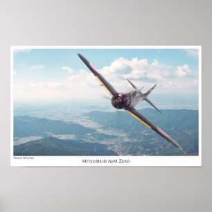 Affiche "ZÉRO" d'art d'aviation