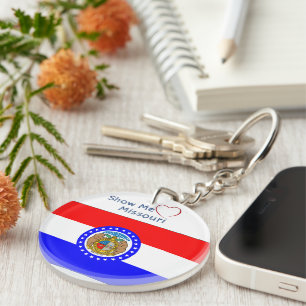 Afficher Amour Missouri avec Initiales Drapeau Pat