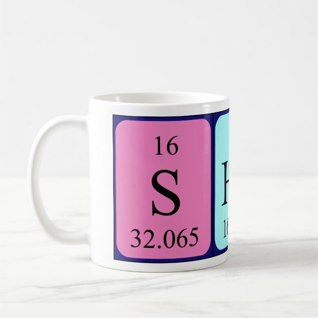 Afficher la tasse de nom de table périodique (Gauche)