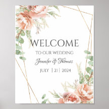 Affiches de bienvenue Blush Roses