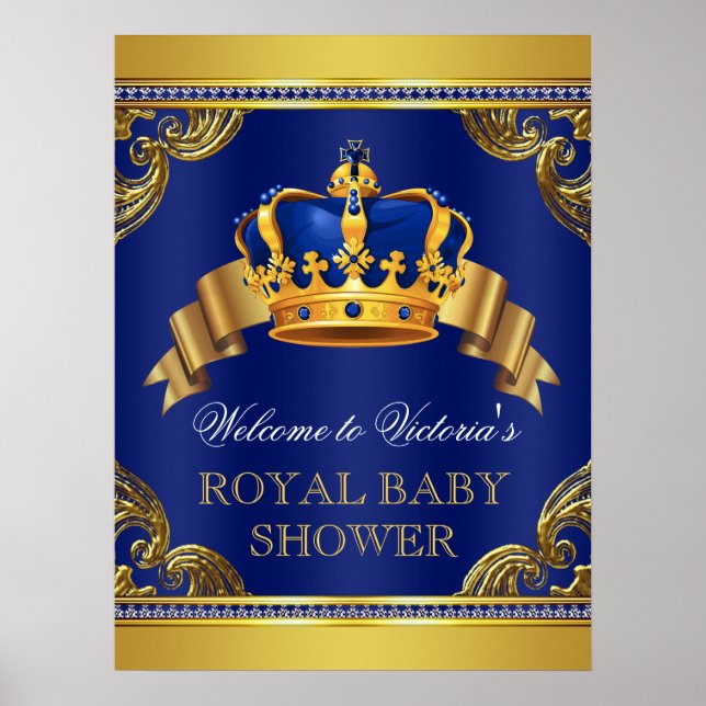 Affiches de bienvenue de Baby shower Fancy Prince (Devant)