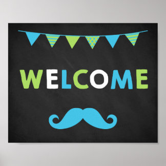 Affiches de bienvenue de tableau de bord bleu et v