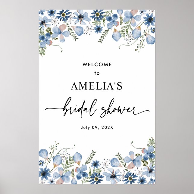 Affiches de bienvenue des Fêtes des mariées Fleurs (Devant)