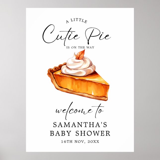 Affiches de bienvenue du Baby shower d'automne du  (Devant)