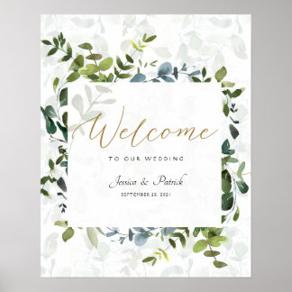 Affiches de bienvenue Mariages Eucalyptus