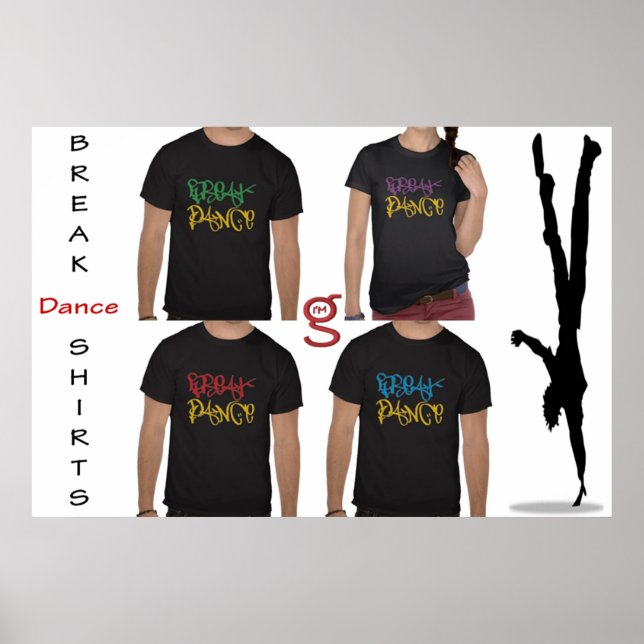 Affiches de chemises Break Dance (Devant)