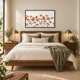 Affiches de coquelicots et botanique moderne légèr