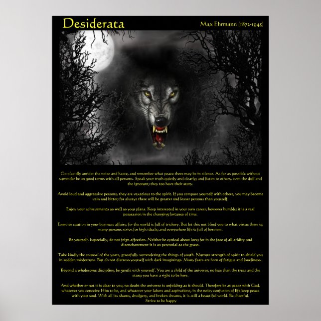 Affiches de Desiderata Werewolf (Devant)