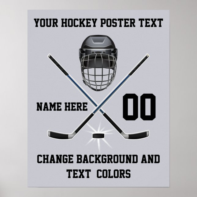 Affiches de hockey personnalisées, votre texte et  (Devant)