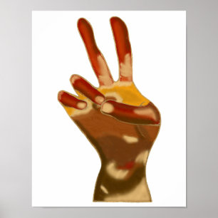 Affiches de main de signe de paix de tons de chair