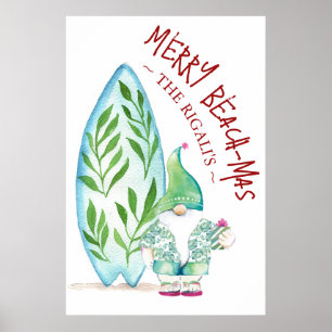 Affiches de Noël de la plage Cute 24x36