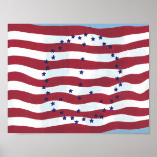 Affiches de pancarte de paix moderne du drapeau am