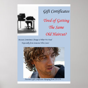 Affiches de salon de coiffure pour hommes Certific