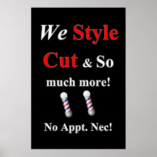 Affiches de salon de coiffure pour hommes Style co