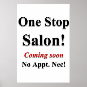 Affiches de salon de coiffure Un seul arrêt pour l