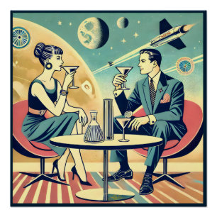 Affiches de voyage spatial Martini Équipage de vol