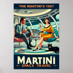 Affiches de voyage spatiaux Martini Les Martini's