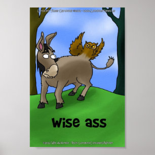 Affiches drôles d'âne/chouette WiseAss