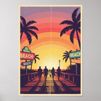 Affiches Impression de coucher de soleil sur la pl