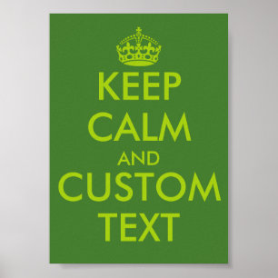Affiches KeepCalm vert pomme Texte personnalisé