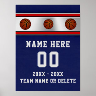 Affiches personnalisées de basket-ball de nuit sen
