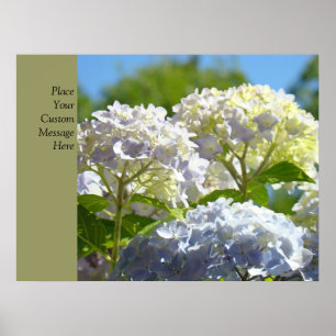 Affiches personnalisées Fleurs d'hydrangea bleues
