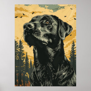 Affiches Vintage de Labradors Retrievers Noirs