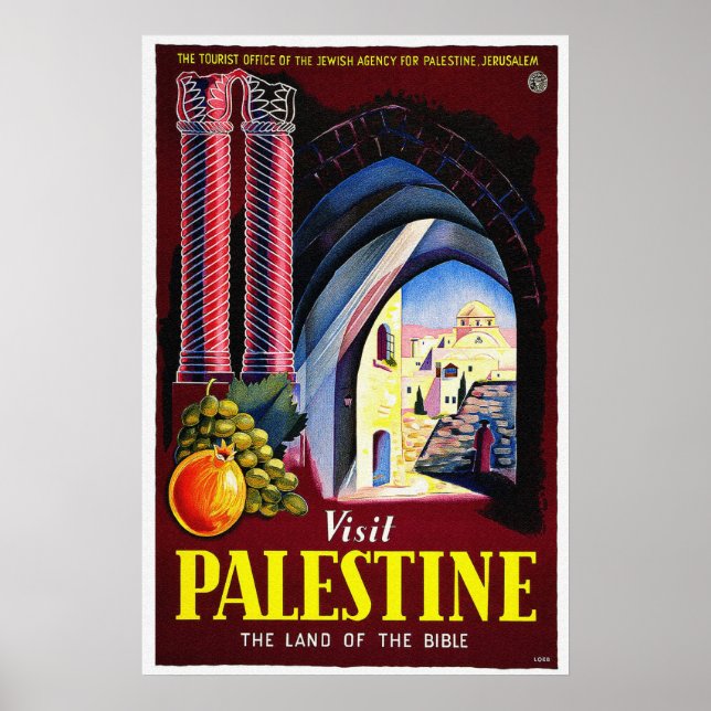 Affiches Vintage voyage - Palestine, Jérusalem (Devant)