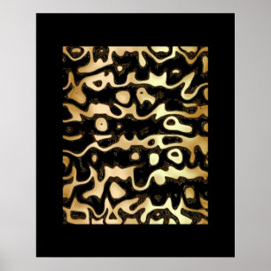 Affiches ZIZZAGO Art Noir Or Afrique Abstrait
