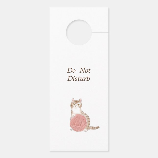 AFFICHETTE DE PORTE 文字　カスタマイズ　猫　野ばら　ピンク　 (Dos)
