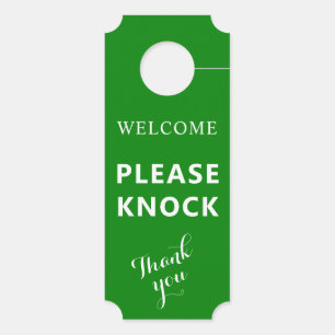 Affichette de porte à deux côtés avec bienvenue et