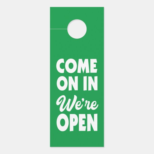 Affichette De Porte Allez, on est ouverts (Devant)