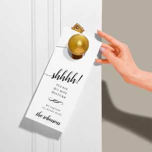 Affichette De Porte Ampersand Monogram Mariage Bienvenue/Ne pas dérang