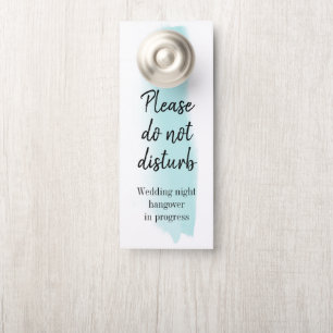 Affichette De Porte Aquarelle Bleue Aqua Bleu Brush Strot Ne Disturbe