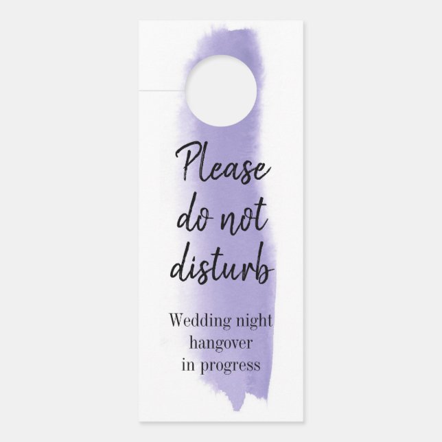 Affichette De Porte Aquarelle Lavender Brush Strob Ne Disturbe Pas (Devant)