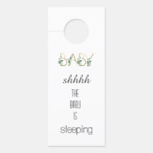 Aquarelle mignonne Verdure Feuilles Bébé Dormir