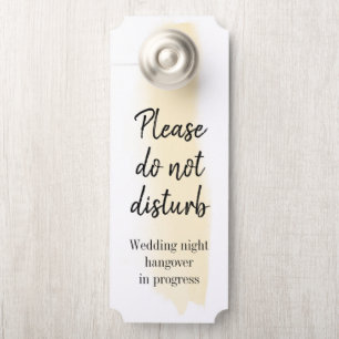 Affichette De Porte Aquarelle Or Brush Strot Ne Disturbe Pas