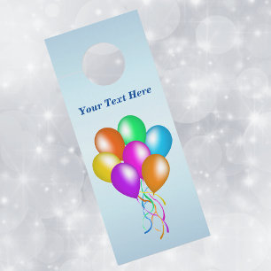 Affichette De Porte Ballons de couleurs vives Streamers en bleu