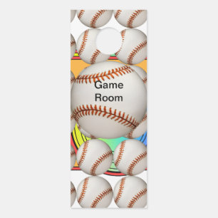Affichette De Porte Baseball salle de jeux 