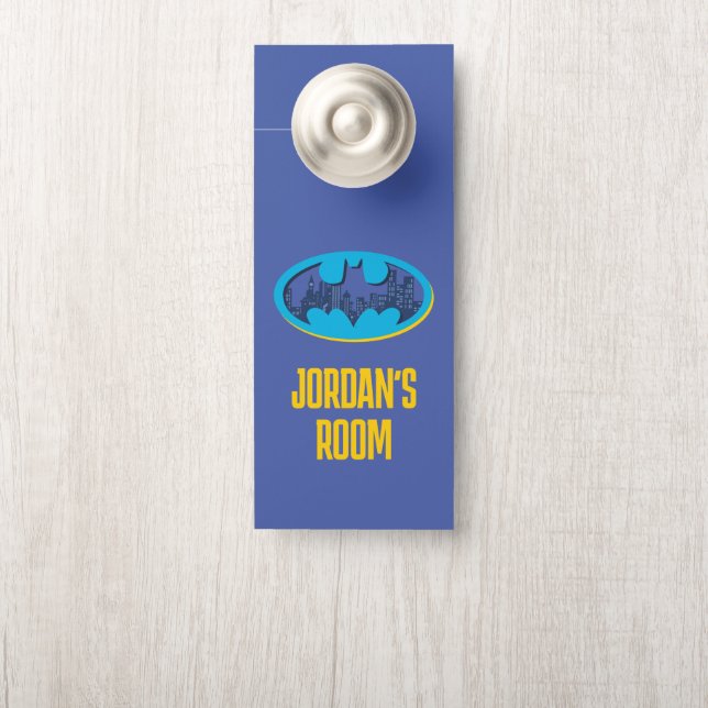 Affichette De Porte Batman | Symbole de la ville de Gotham (Sur le bouton)