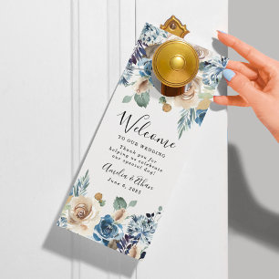 Affichette De Porte Beauté en Fleur Bienvenue au mariage & Ne pas dé