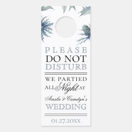 Affichette De Porte Bleu chardon Botanique