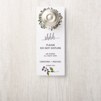 Affichette De Porte Blueberry | Invité Mariage Ne Disturbe Pas