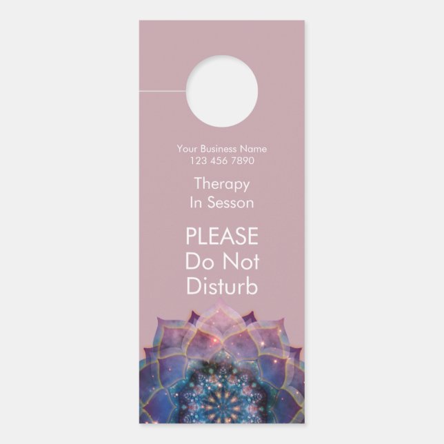 Affichette De Porte Boho Nebula Bloom | Conception de Mandala (Devant)