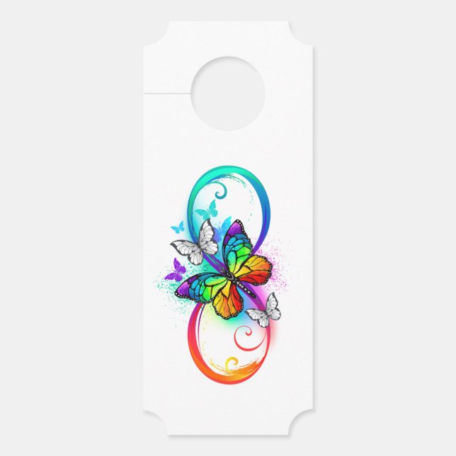 Affichette De Porte Bright infinity with rainbow butterfly (Devant)