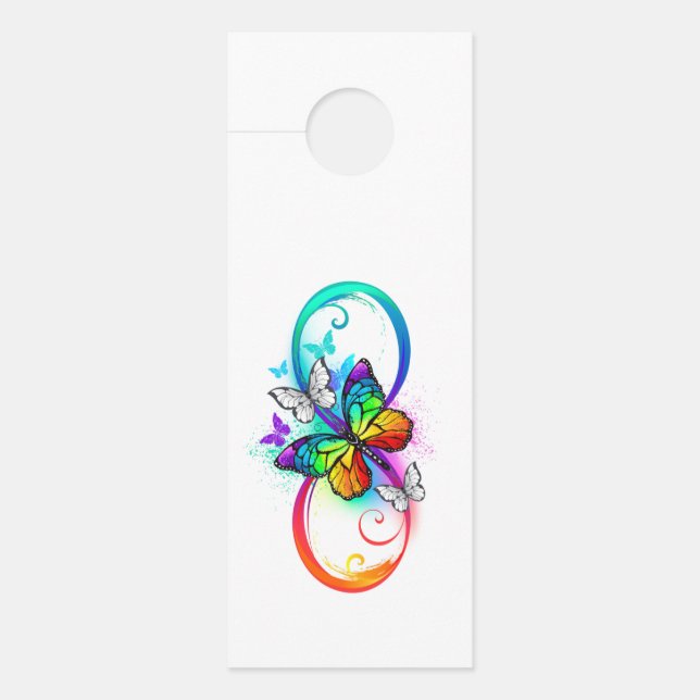 Affichette De Porte Bright infinity with rainbow butterfly (Devant)