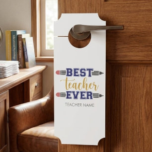 Affichette De Porte Cadeau personnalisé Meilleur Professeur - Cadeau P