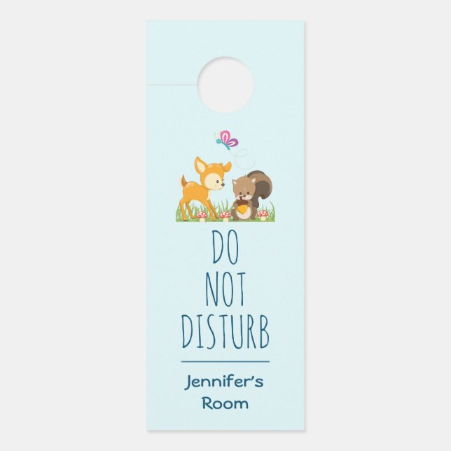 Affichette De Porte Caricature en bois mignon (Devant)