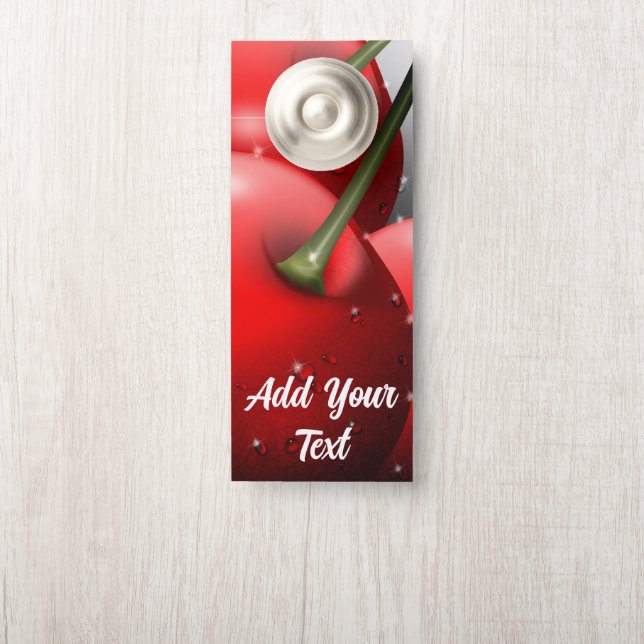 Affichette De Porte Cerises avec gouttes de ragoût (Sur le bouton)