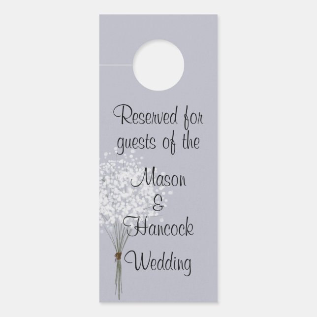 Affichette De Porte Chambre Hôtel mariage Réservée (Devant)